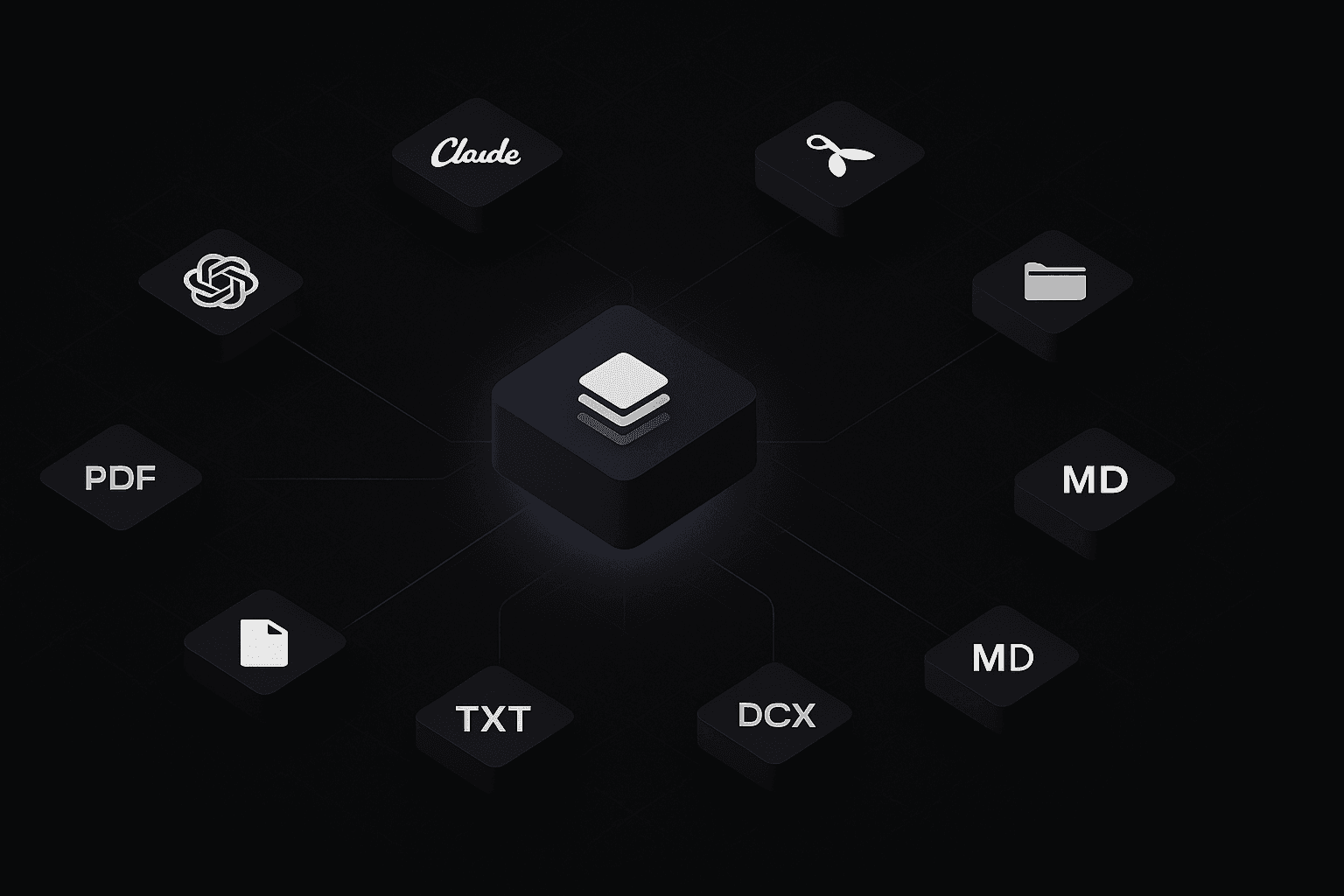 Context Pack interface showing AI chat memory portability across ChatGPT, Claude, and Gemini platforms
